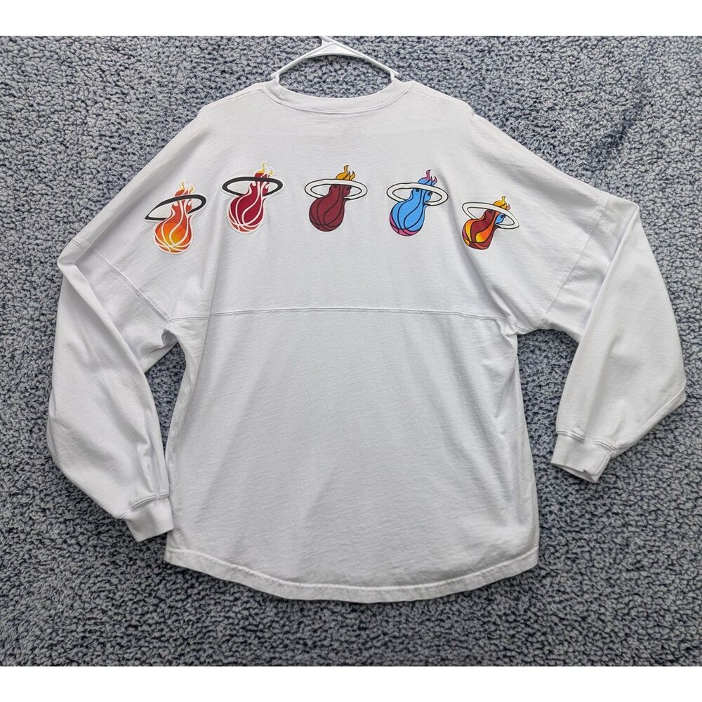 Court Culture Miami Heat Basketball Shirt Size S Oversized Pullover Logo White